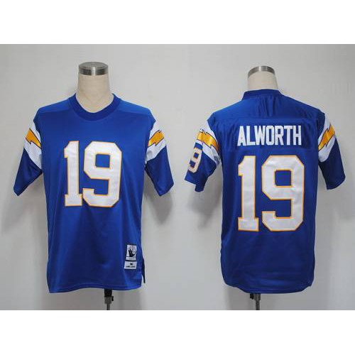 Mitchell And Ness 1984 Los Angeles Chargers #19 Lance Alworth Light Blue Stitched Jersey Men's