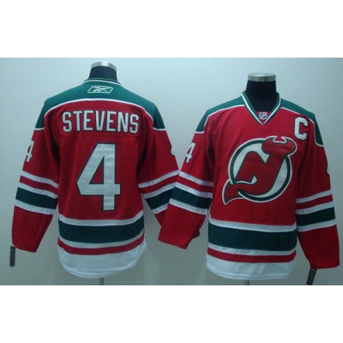 New Jersey Devils #4 Scott Stevens Embroidered Red CCM Team Classic Jersey Men's