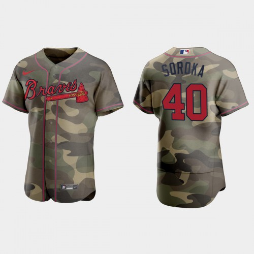 Atlanta Atlanta Braves #40 Mike Soroka Men's 2021 Armed Forces Day Authentic Jersey -Camo Men's