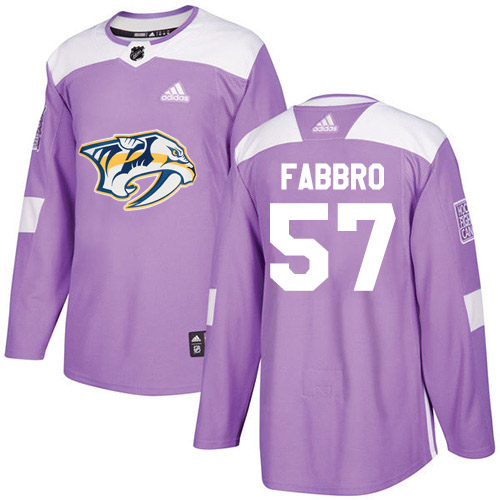 Adidas Nashville Predators #57 Dante Fabbro Purple Authentic Fights Cancer Stitched Youth Jersey Youth