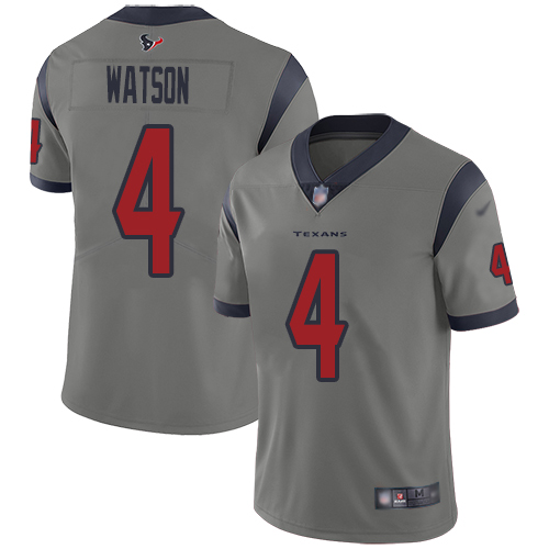 Houston Texans #4 Deshaun Watson Gray Men's Stitched Limited Inverted Legend Jersey Men's