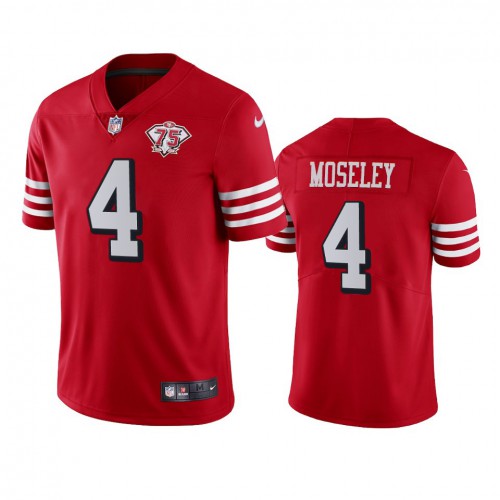 San Francisco 49ers #4 Emmanuel Moseley Red Rush Youth 75th Anniversary Stitched Vapor Untouchable Limited Jersey Youth