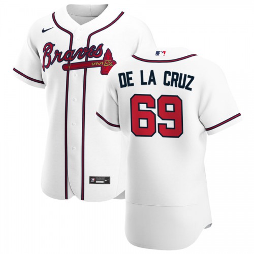 Atlanta Atlanta Braves #69 Jasseel De La Cruz Men's White Home 2020 Authentic Player Jersey Men's