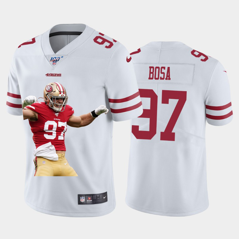 San Francisco 49ers #97 Nick Bosa Team Hero Vapor Limited 100 Jersey White