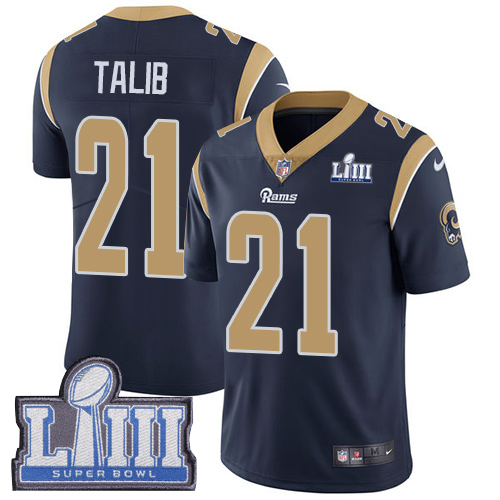 Los Angeles Rams #21 Aqib Talib Navy Blue Team Color Super Bowl LIII Bound Youth Stitched Vapor Untouchable Limited Jersey Youth