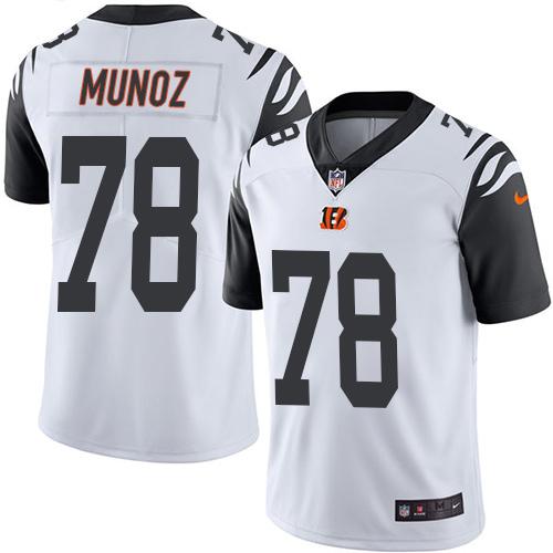 Cincinnati Bengals #78 Anthony Munoz White Men's Stitched Limited Rush Jersey Men's