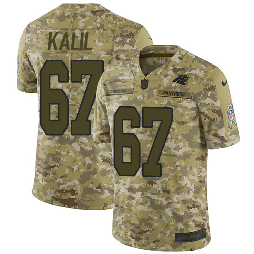 Carolina Panthers #67 Ryan Kalil Camo Men's Stitched Limited 2018 Salute To Service Jersey Men's