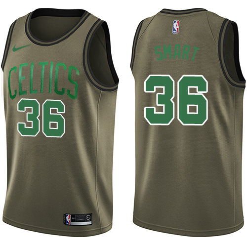 Boston Celtics #36 Marcus Smart Green Salute to Service Youth Swingman Jersey Youth