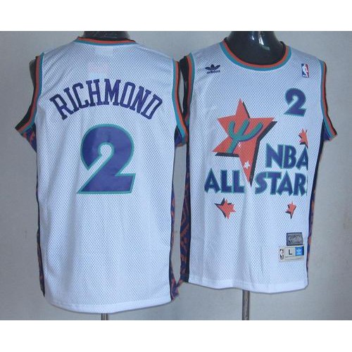 Sacramento Kings #2 Mitch Richmond White 1995 All-Star Throwback Stitched Jersey Mens