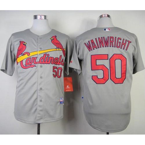St.Louis Cardinals #50 Adam Wainwright Grey Stitched Jersey Men's