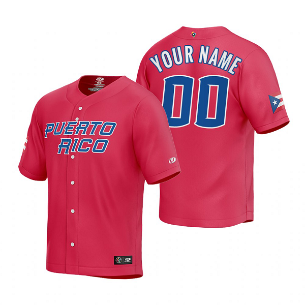 Puerto Rico Baseball Custom Red 2023 World Baseball Classic Jersey