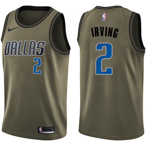 Mavericks #2 Kyrie Irving Green Swingman Salute To Service Jersey