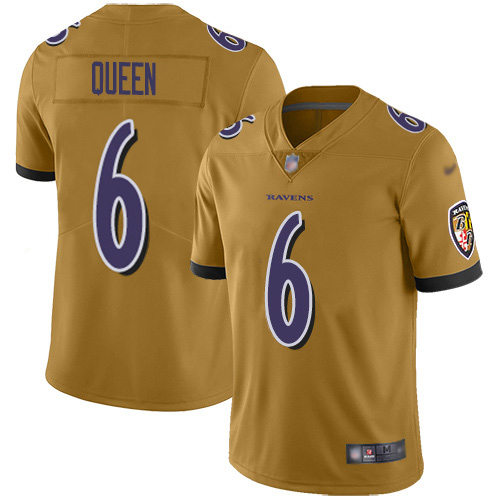 Ravens #6 Patrick Queen Gold Men's Stitched Limited Inverted Legend Jersey
