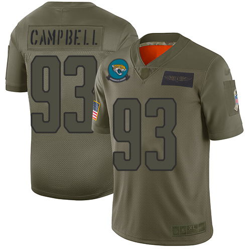 Jacksonville Jaguars #93 Calais Campbell Camo Youth Stitched Limited 2019 Salute to Service Jersey Youth