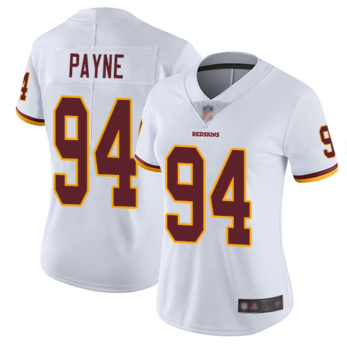 Washington Commanders #94 Da'Ron Payne White Women's Stitched Vapor Untouchable Limited Jersey Womens