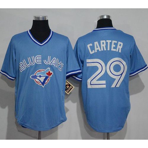 Toronto Blue Jays #29 Joe Carter Light Blue Cooperstown Throwback Stitched Jersey Men's