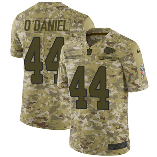 Kansas City Chiefs #44 Dorian O'Daniel Camo Men's Stitched Limited 2018 Salute To Service Jersey Men's