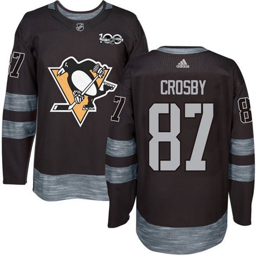 Adidas Pittsburgh Penguins #87 Sidney Crosby Black 1917-2017 100th Anniversary Stitched Jersey Men's