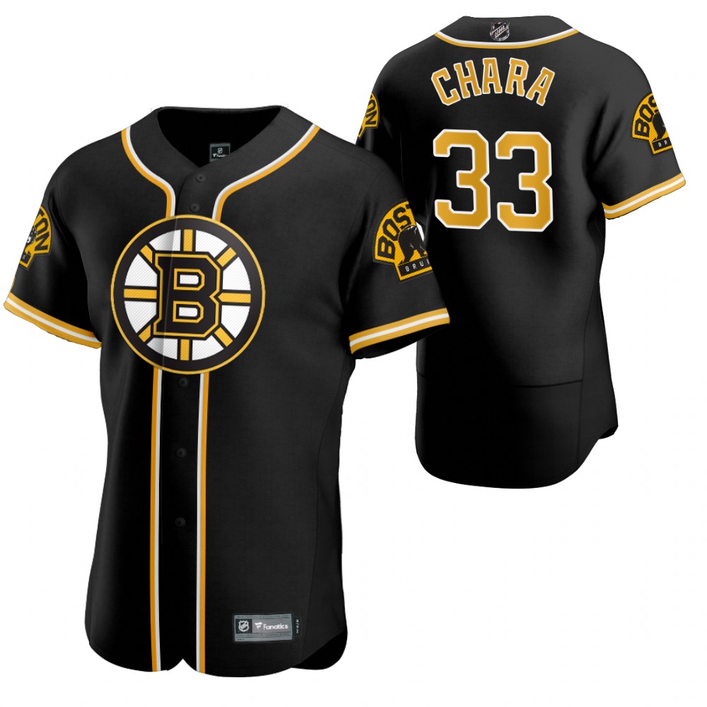 Boston Bruins #33 Zdeno Chara Men's 2020 X Crossover Edition Baseball Jersey Black