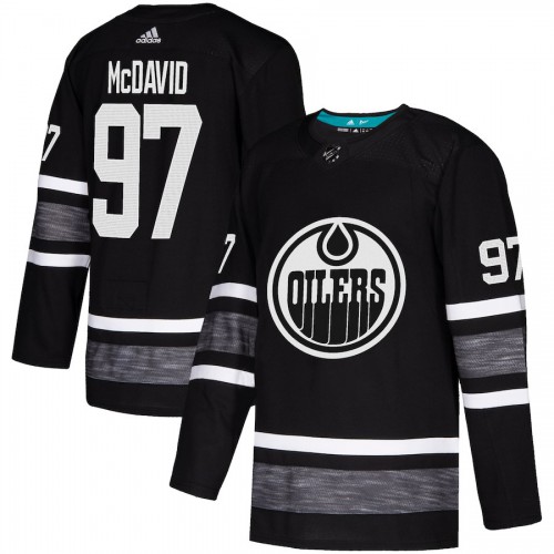 Adidas Edmonton Oilers #97 Connor McDavid Black Authentic 2019 All-Star Stitched Jersey Men's