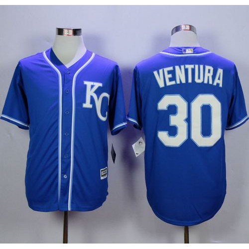 Kansas City Royals #30 Yordano Ventura Blue Alternate 2 New Cool Base Stitched Jersey Men's