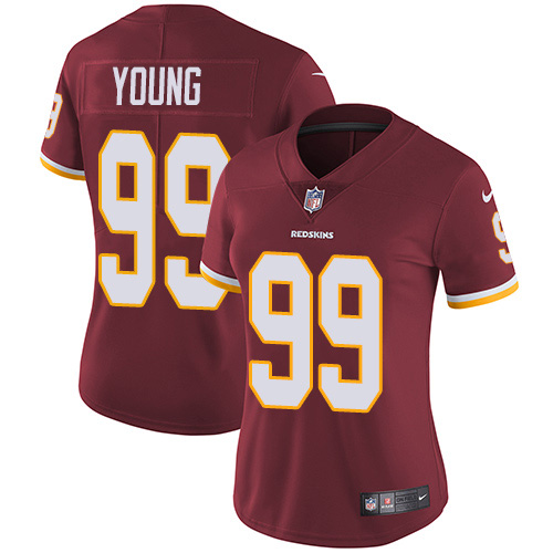 Commanders #99 Chase Young Burgundy Red Team Color Women's Stitched Vapor Untouchable Limited Jersey