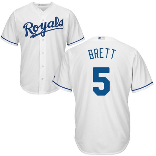 Kansas City Royals #5 George Brett White Cool Base Stitched Youth Jersey Youth