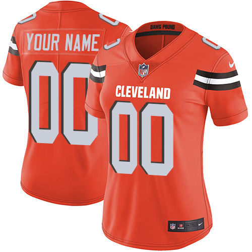 Cleveland Browns Customized Orange Alternate Stitched Vapor Untouchable Limited Women's Jersey