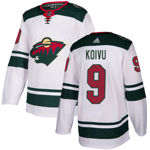 Adidas Minnesota Wild #9 Mikko Koivu White Road Authentic Stitched Youth Jersey Youth
