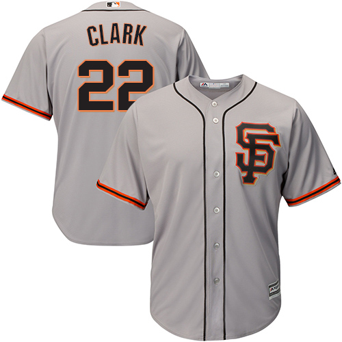 San Francisco Giants #22 Will Clark Grey Road 2 Cool Base Stitched Youth Jersey Youth