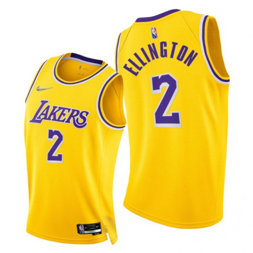 Los Angeles Lakers #2 Wayne Ellington Womens 2021-22 75th Diamond Anniversary Jersey Gold Womens