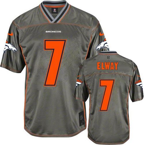 Broncos #7 John Elway Grey Youth Stitched Elite Vapor Jersey