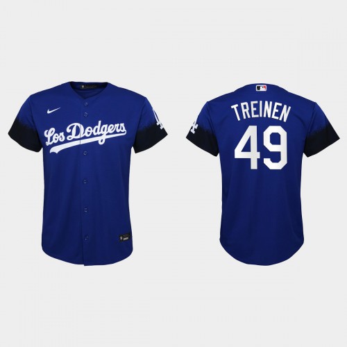 Los Angeles Los Angeles Dodgers #49 Blake Treinen Youth 2021 City Connect Jersey Royal Youth