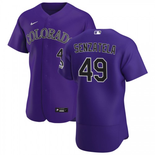 Colorado Colorado Rockies #49 Antonio Senzatela Men's Purple Alternate 2020 Authentic Player Jersey Men's