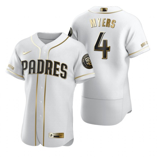 San Diego San Diego Padres #4 Wil Myers White Men's Authentic Golden Edition Jersey Men's