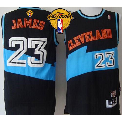 Cleveland Cavaliers #23 LeBron James Black ABA Hardwood Classic The Finals Patch Stitched Jersey Mens