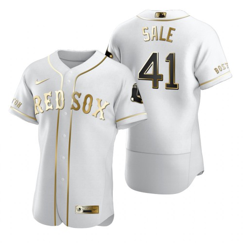 Boston Boston Red Sox #41 Chris Sale White Men's Authentic Golden Edition Jersey Men's
