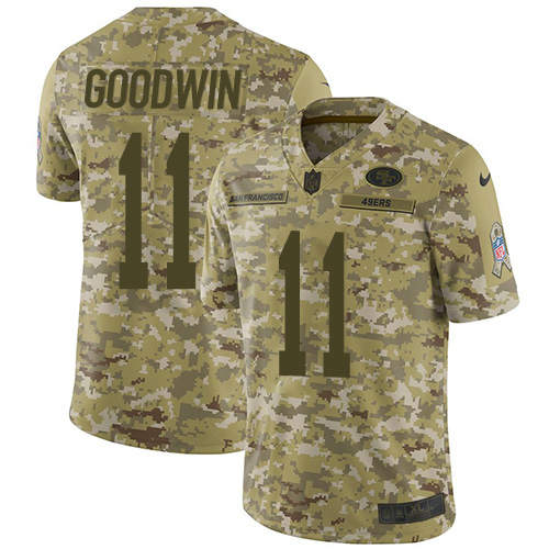 San Francisco 49ers #11 Marquise Goodwin Camo Youth Stitched Limited 2018 Salute to Service Jersey Youth