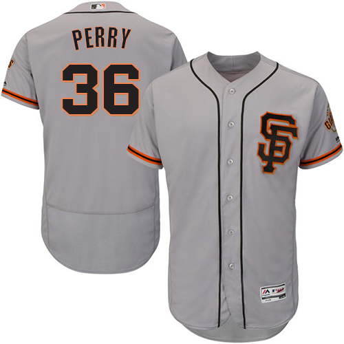 San Francisco Giants #36 Gaylord Perry Grey Flexbase Authentic Collection Road 2 Stitched Jersey Men's
