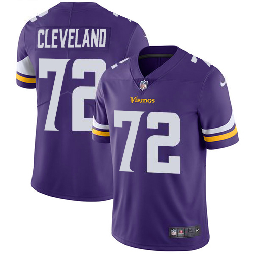 Minnesota Vikings #72 Ezra Cleveland Purple Team Color Youth Stitched Vapor Untouchable Limited Jersey Youth