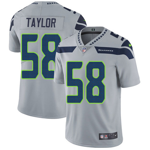 Seattle Seahawks #58 Darrell Taylor Grey Alternate Men's Stitched Vapor Untouchable Limited Jersey Men's