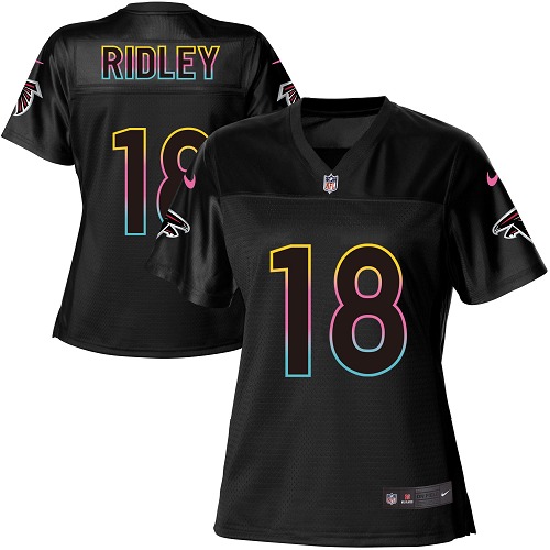 Falcons #18 Calvin Ridley Black Women's Fashion Game Jersey