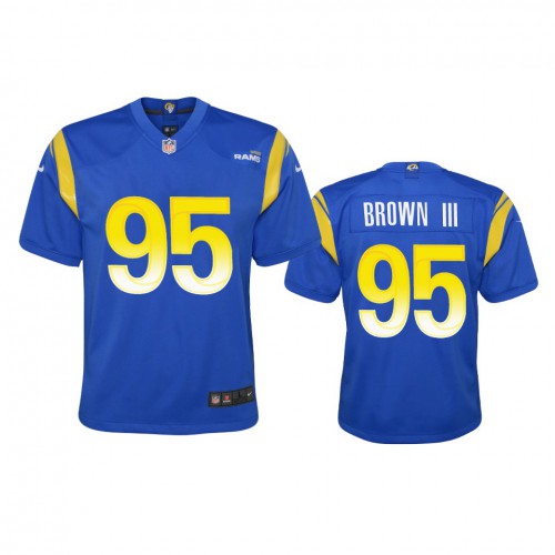 Los Angeles Los Angeles Rams #95 Bobby Brown III Youth Game Jersey - Royal Youth