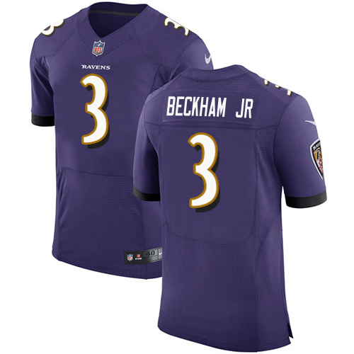 Ravens #3 Odell Beckham Jr. Purple Team Color Men's Stitched Vapor Untouchable Elite Jersey