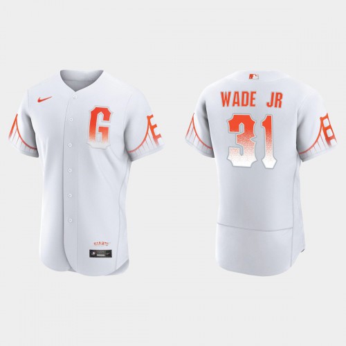 San Francisco San Francisco Giants #31 Lamonte Wade Jr. Men's 2021 City Connect Authentic White Jersey Men's