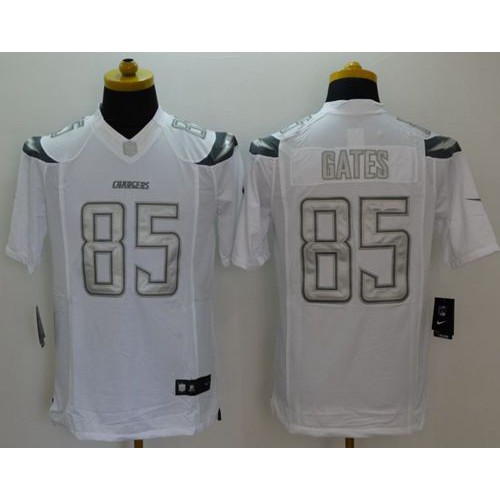 Los Angeles Chargers #85 Antonio Gates White Men's Stitched Limited Platinum Jersey Men's