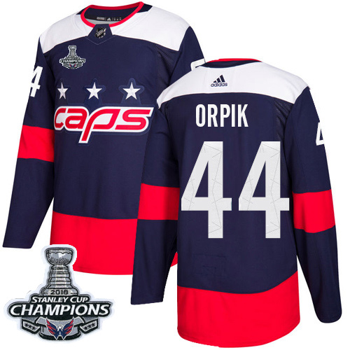 Adidas Washington Capitals #44 Brooks Orpik Navy Authentic 2018 Stadium Series Stanley Cup Final Champions Stitched Youth Jersey Youth