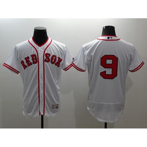 Boston Red Sox #9 Ted Williams White Flexbase Authentic Collection Cooperstown Stitched Jersey Men's