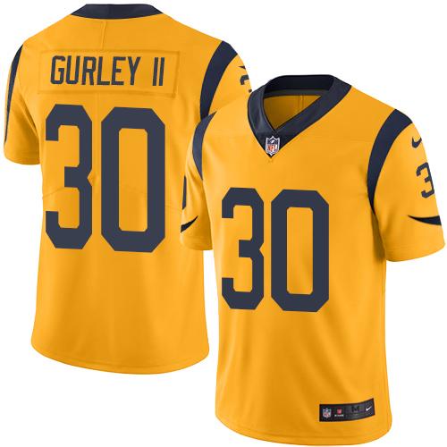 Los Angeles Rams #30 Todd Gurley II Gold Youth Stitched Limited Rush Jersey Youth