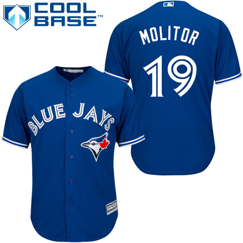 Toronto Blue Jays #19 Paul Molitor Blue Cool Base Stitched Youth Jersey Youth